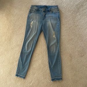 Cred NY skinny jeans with distressing and detail at bottom of leg